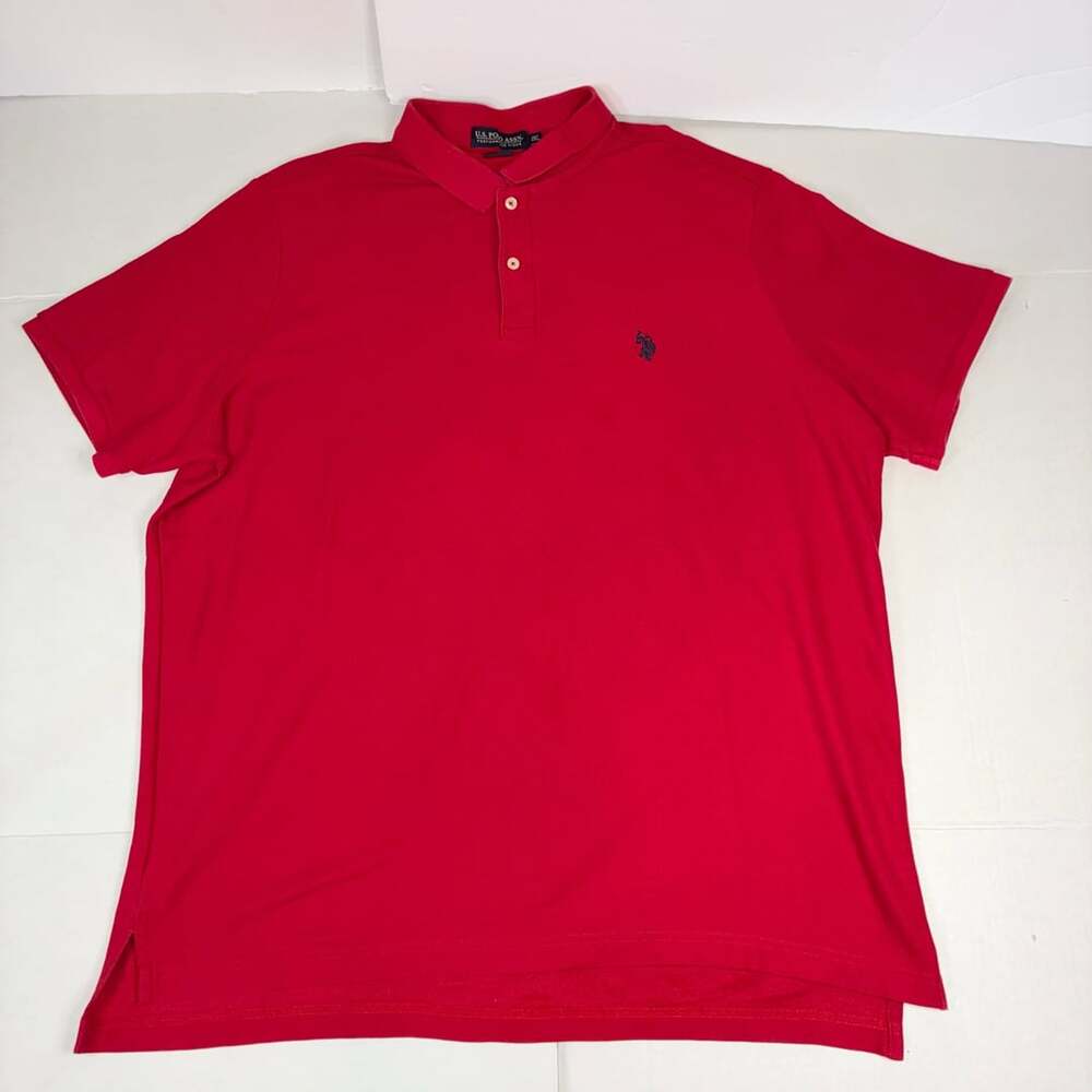 U.S. Polo Assn. Men's Performance Pique Polo Shirt Red Size 2XL